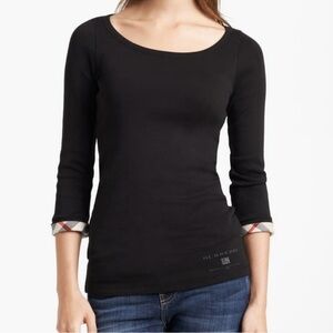 Burberry Nova Check 3/4 Sleeve Top